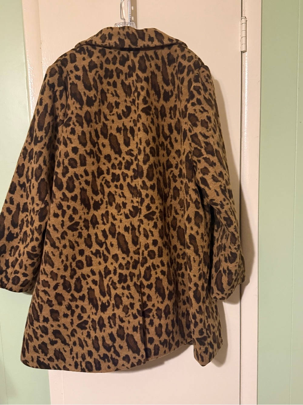 Lane Bryant Leopard Print Pea Coat - Brown/Black Sz 20 - Picture 8 of 15